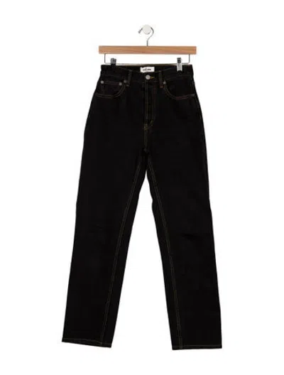Pre-owned Still Here High-rise Straight Leg Jeans In Black