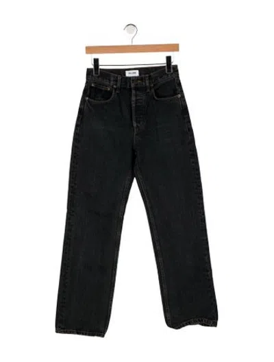 Pre-owned Still Here High-rise Straight Leg Jeans In Black
