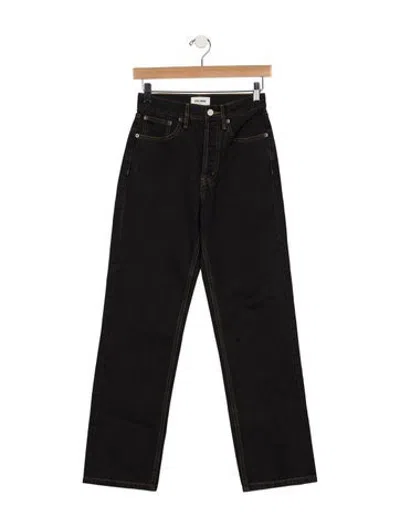 Pre-owned Still Here High-rise Straight Leg Jeans In Black