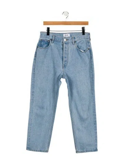 Pre-owned Still Here High-rise Straight Leg Jeans In Blue