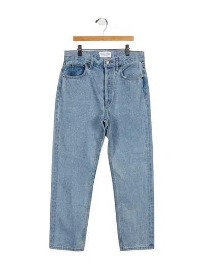 Pre-owned Still Here High-rise Straight Leg Jeans In Blue