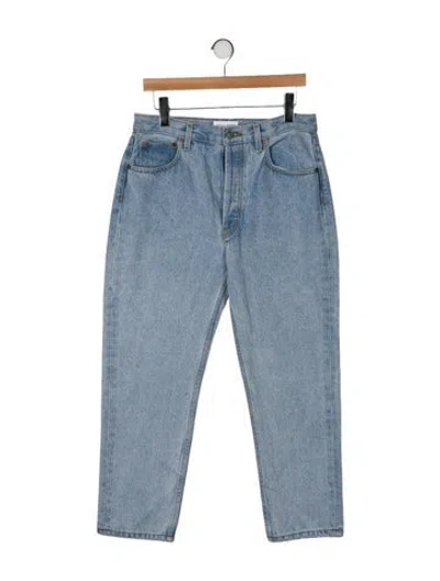 Pre-owned Still Here High-rise Straight Leg Jeans In Blue