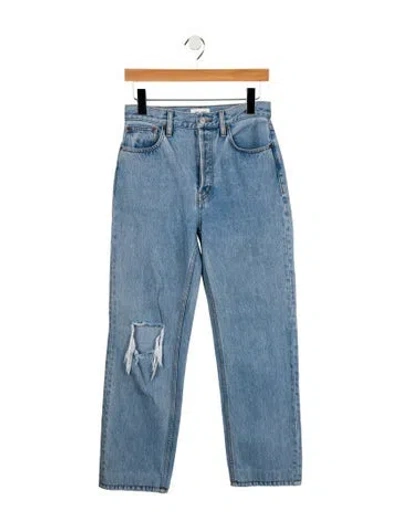 Pre-owned Still Here High-rise Straight Leg Jeans In Blue