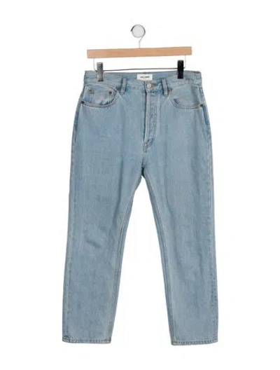 Pre-owned Still Here High-rise Straight Leg Jeans In Blue