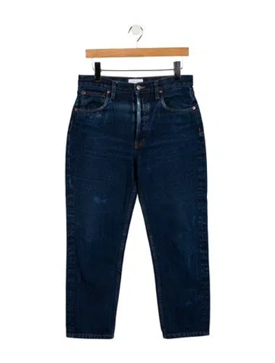 Pre-owned Still Here High-rise Straight Leg Jeans In Blue