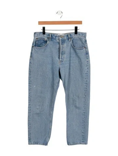 Pre-owned Still Here High-rise Straight Leg Jeans In Blue