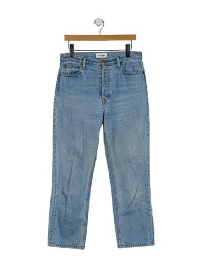 Pre-owned Still Here High-rise Straight Leg Jeans In Blue