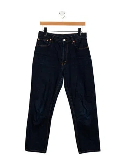 Pre-owned Still Here High-rise Straight Leg Jeans In Blue