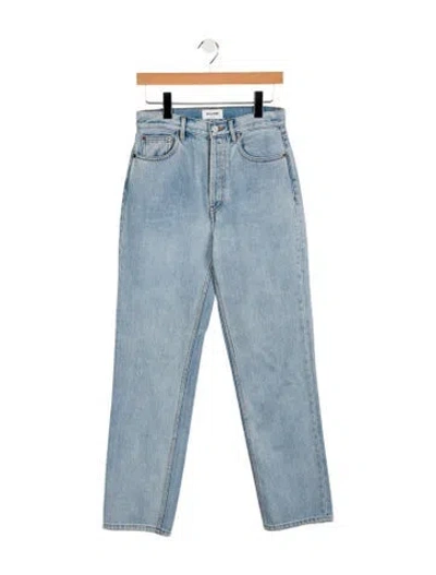 Pre-owned Still Here High-rise Straight Leg Jeans In Blue