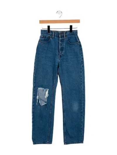 Pre-owned Still Here High-rise Straight Leg Jeans In Blue