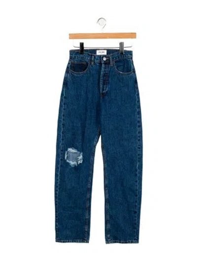 Pre-owned Still Here High-rise Straight Leg Jeans In Blue