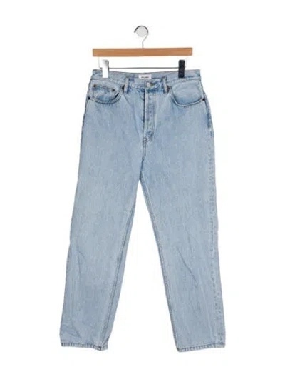Pre-owned Still Here High-rise Straight Leg Jeans In Blue