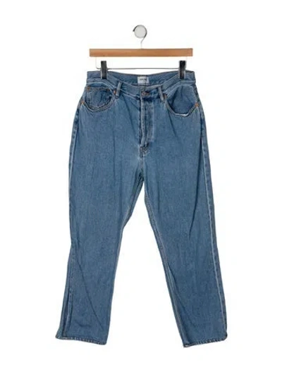 Pre-owned Still Here High-rise Straight Leg Jeans In Blue