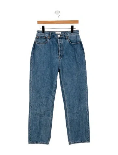 Pre-owned Still Here High-rise Straight Leg Jeans In Blue