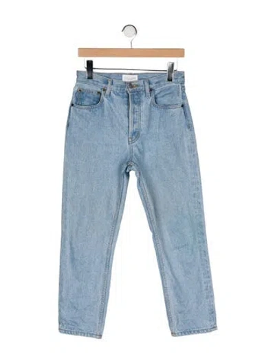 Pre-owned Still Here High-rise Straight Leg Jeans In Blue