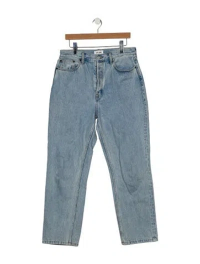Pre-owned Still Here High-rise Straight Leg Jeans In Blue