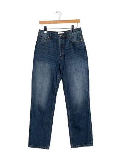 Pre-owned Still Here High-rise Straight Leg Jeans In Blue