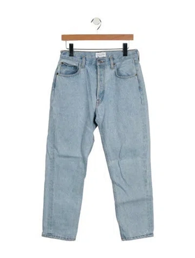 Pre-owned Still Here High-rise Straight Leg Jeans In Blue