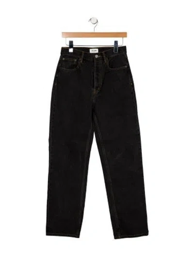 Pre-owned Still Here High-rise Straight Leg Jeans In Blue