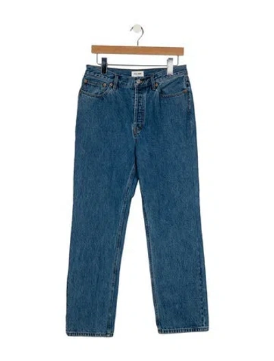 Pre-owned Still Here High-rise Straight Leg Jeans In Blue