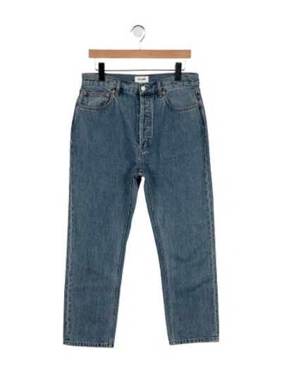 Pre-owned Still Here High-rise Straight Leg Jeans In Blue