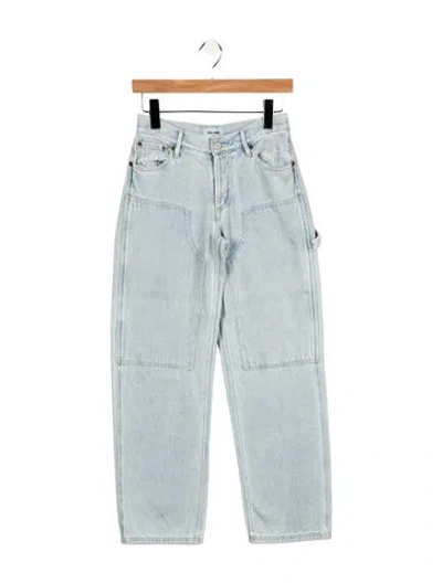 Pre-owned Still Here High-rise Straight Leg Jeans In Blue