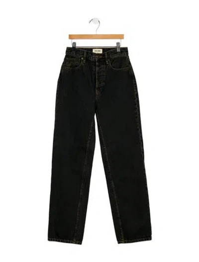 Pre-owned Still Here High-rise Straight Leg Jeans In Blue