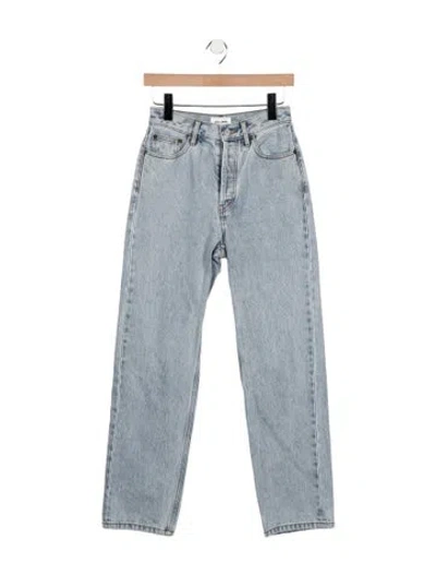 Pre-owned Still Here High-rise Straight Leg Jeans In Blue