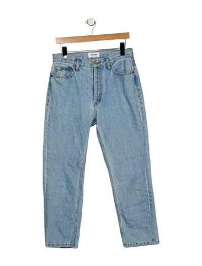 Pre-owned Still Here High-rise Straight Leg Jeans In Blue
