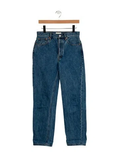 Pre-owned Still Here High-rise Straight Leg Jeans In Blue