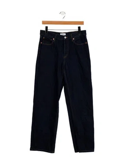 Pre-owned Still Here High-rise Straight Leg Jeans In Blue