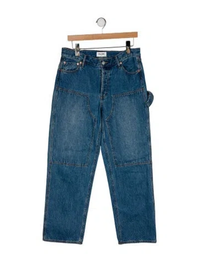 Pre-owned Still Here High-rise Straight Leg Jeans In Blue