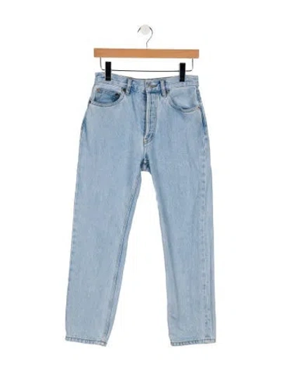 Pre-owned Still Here High-rise Straight Leg Jeans In Blue