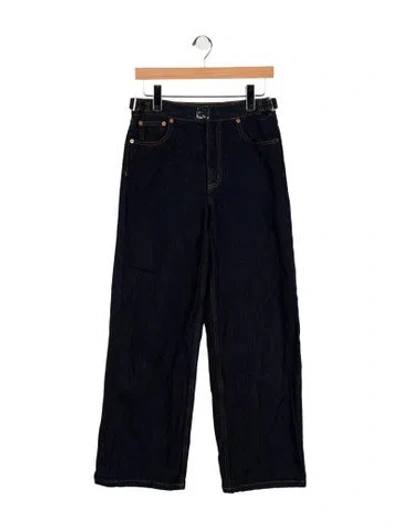 Pre-owned Still Here High-rise Straight Leg Jeans In Blue