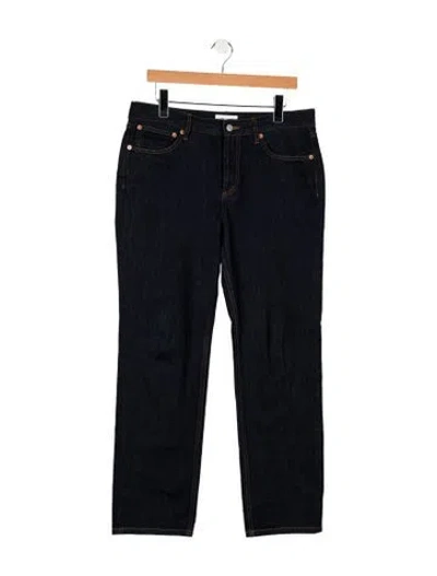 Pre-owned Still Here High-rise Straight Leg Jeans In Blue