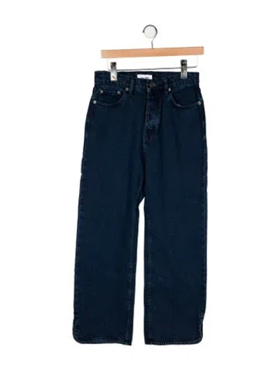 Pre-owned Still Here High-rise Straight Leg Jeans In Blue