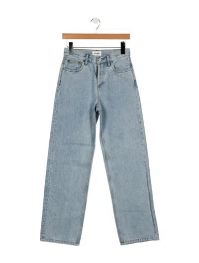 Pre-owned Still Here High-rise Straight Leg Jeans In Blue
