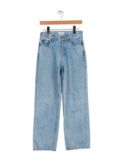 Pre-owned Still Here High-rise Straight Leg Jeans In Blue