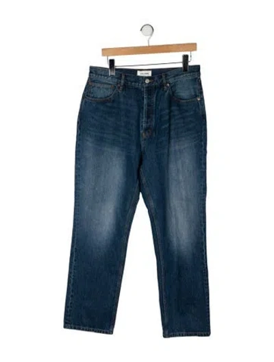 Pre-owned Still Here High-rise Straight Leg Jeans In Blue