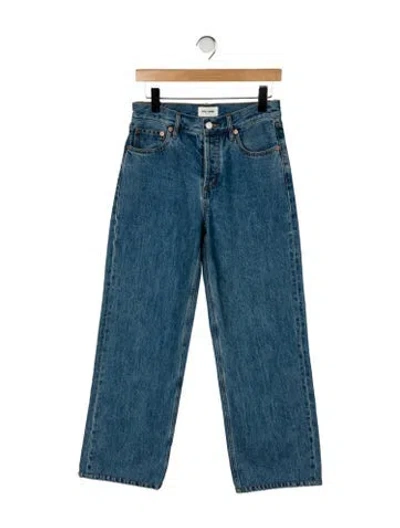 Pre-owned Still Here High-rise Straight Leg Jeans In Blue