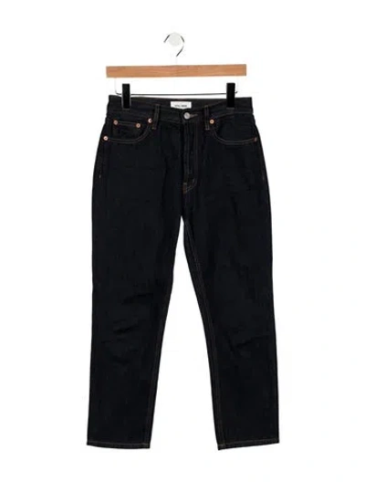Pre-owned Still Here High-rise Straight Leg Jeans In Blue