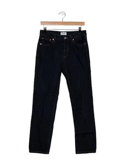 Pre-owned Still Here High-rise Straight Leg Jeans In Blue