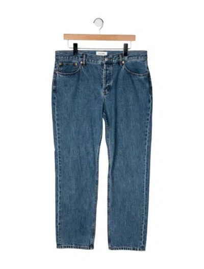 Pre-owned Still Here High-rise Straight Leg Jeans In Blue