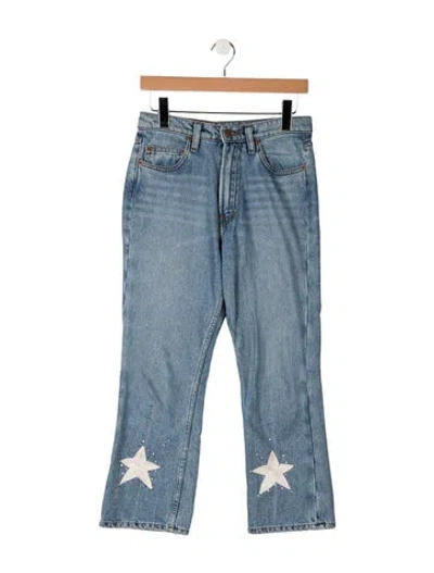 Pre-owned Still Here High-rise Straight Leg Jeans In Blue