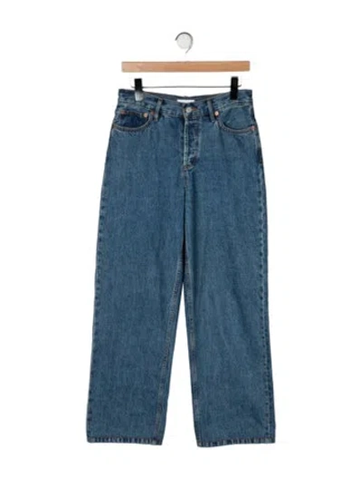 Pre-owned Still Here High-rise Straight Leg Jeans In Blue