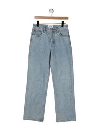Pre-owned Still Here High-rise Straight Leg Jeans In Blue