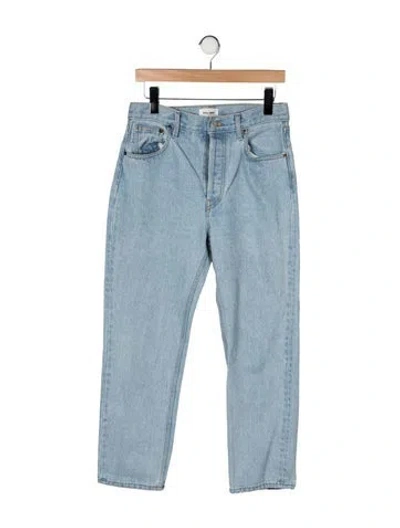 Pre-owned Still Here High-rise Straight Leg Jeans In Blue