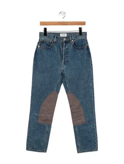 Pre-owned Still Here High-rise Straight Leg Jeans In Blue