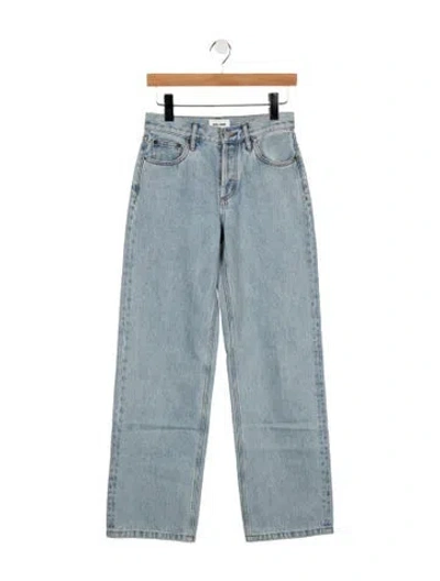 Pre-owned Still Here High-rise Straight Leg Jeans In Blue