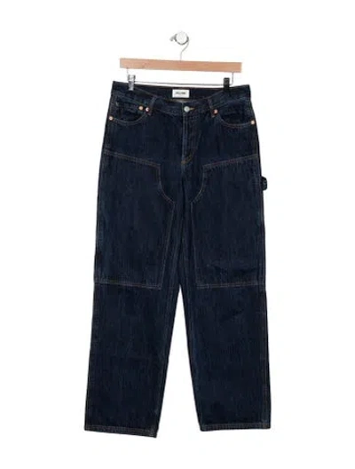 Pre-owned Still Here High-rise Straight Leg Jeans In Blue